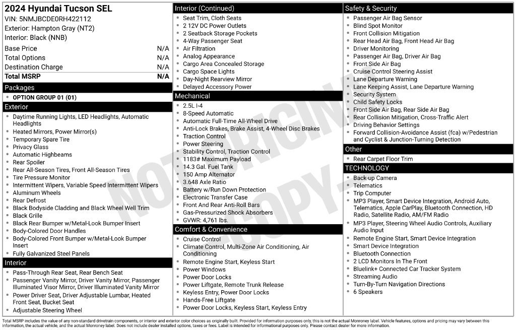 Used 2024 Gray Hyundai SEL image 28