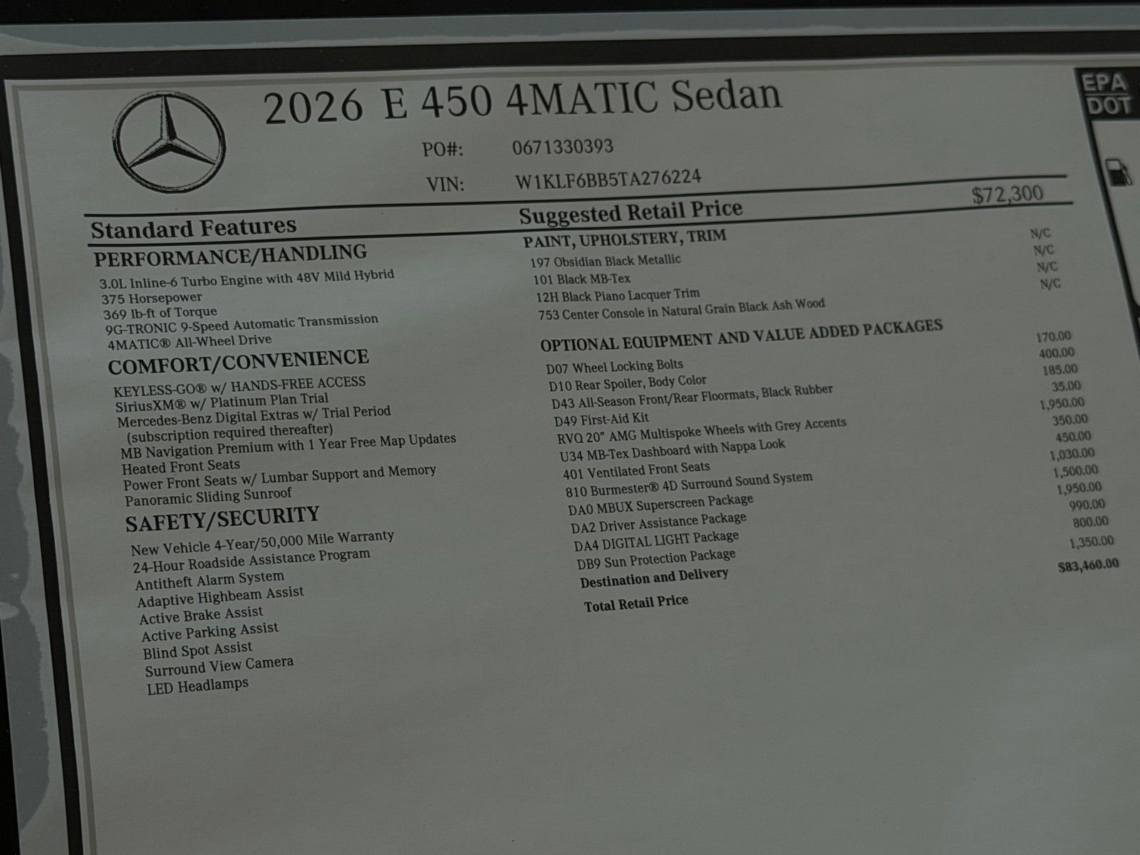 New 2026 Obsidian Black Metallic Mercedes-Benz E 450 image 44