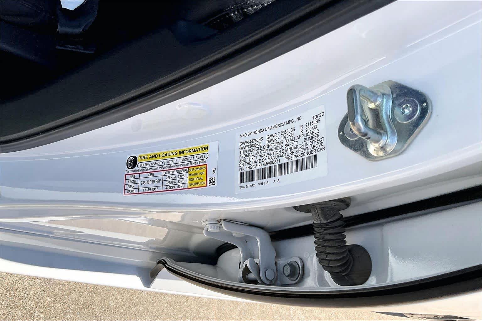 Used 2021 Platinum White Pearl Honda Sport SE image 34