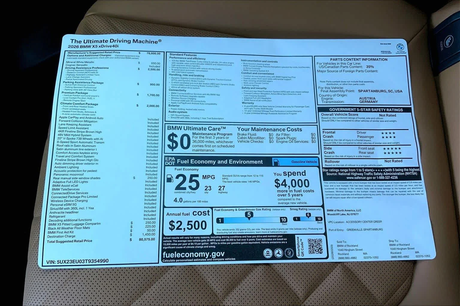 New 2026 Mineral White Metallic BMW xDrive40i image 19