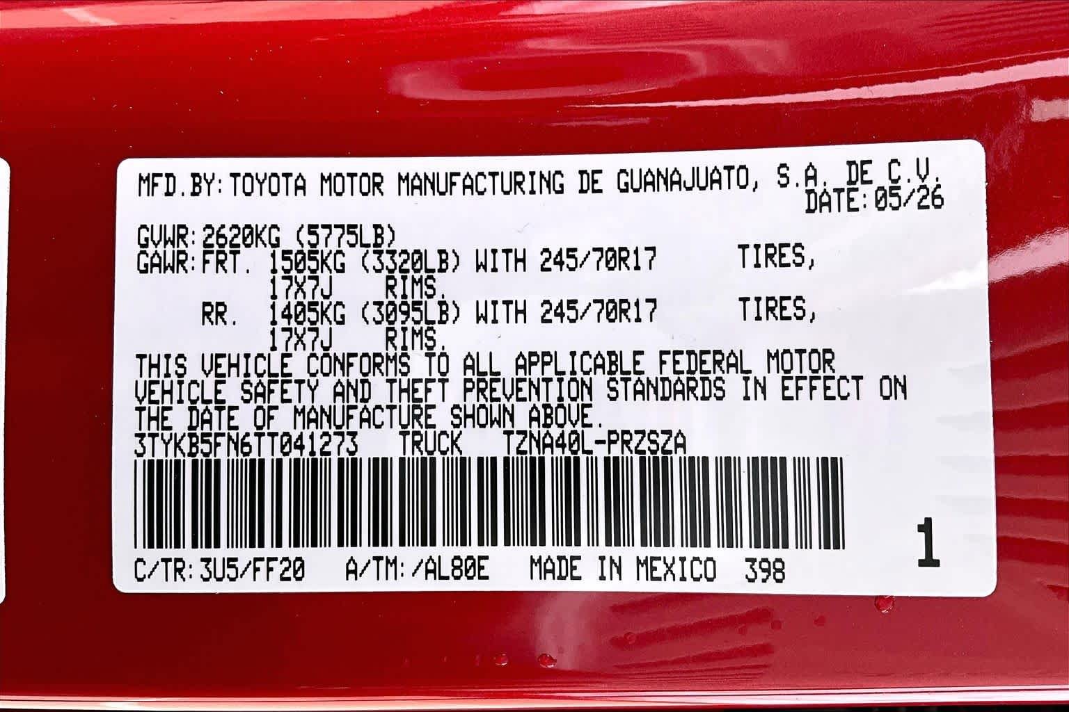 New 2026 Supersonic Red Toyota SR5 image 20