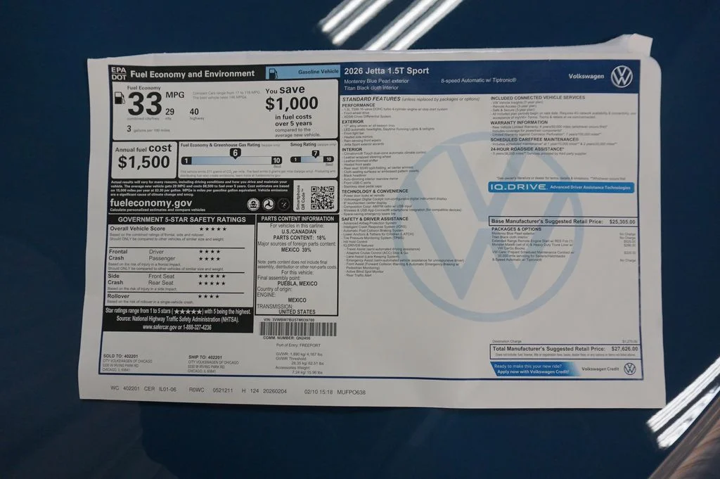 New 2026 Blue Volkswagen 1.5T Sport image 30
