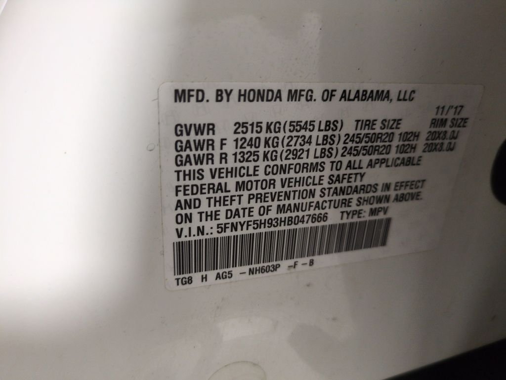 Used 2017 White Diamond Pearl Honda Touring image 30