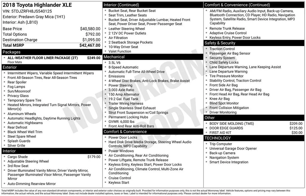Used 2018 Gray Toyota XLE image 4