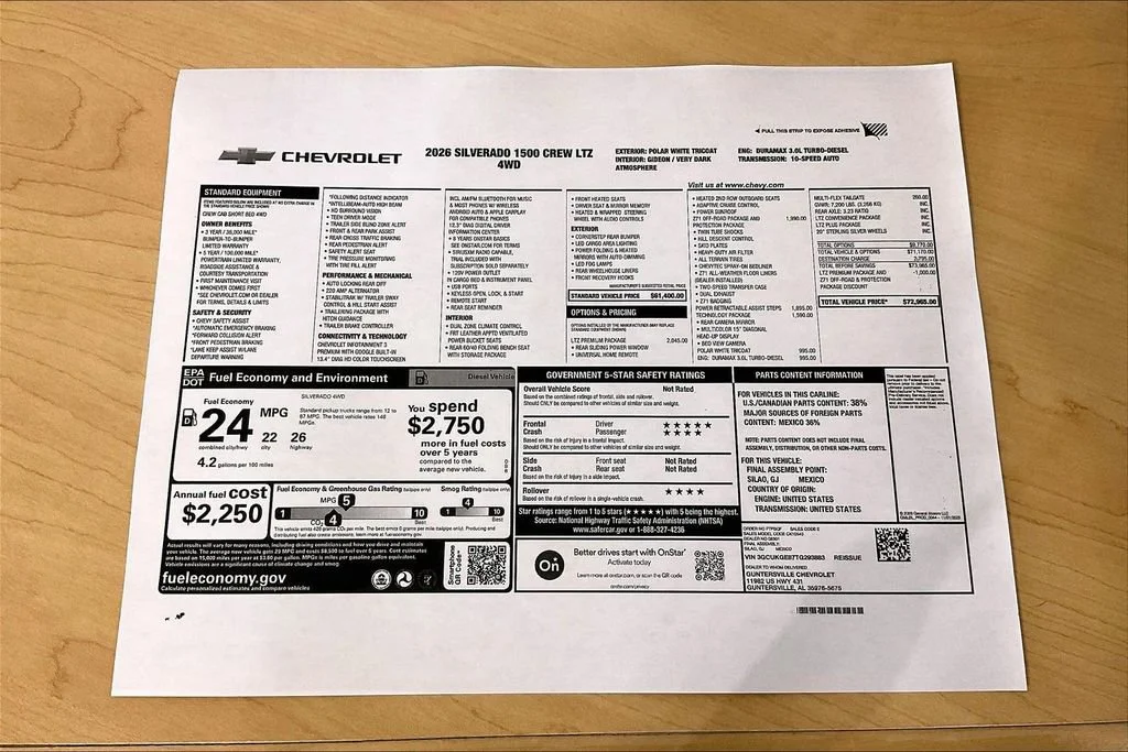 New 2026 Polar White Tricoat Chevrolet LTZ image 13