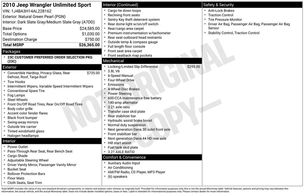 Used 2010  Jeep Unlimited Sport image 7