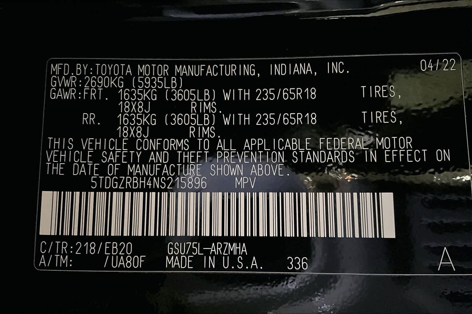 Used 2022 Midnight Black Metallic Toyota XLE image 54