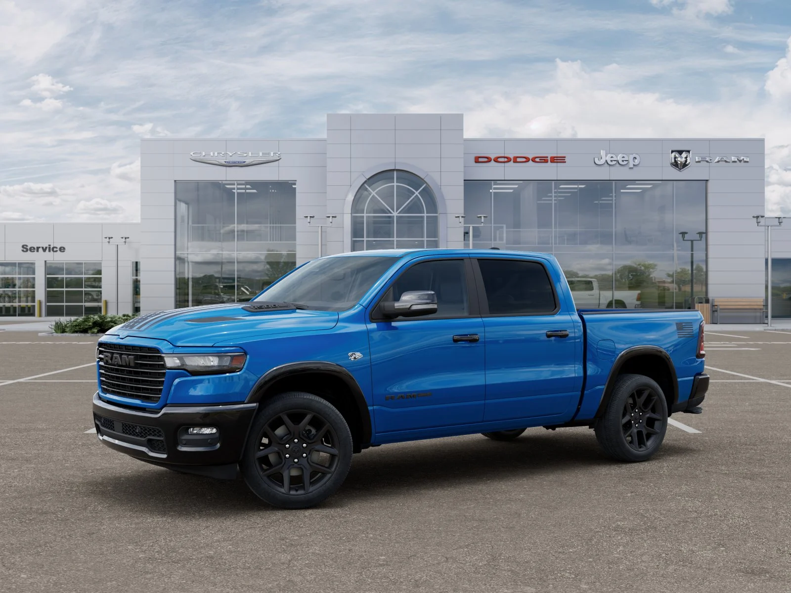 New 2026 Hydro Blue Pearl-Coat Exterior Paint RAM Laramie image 2