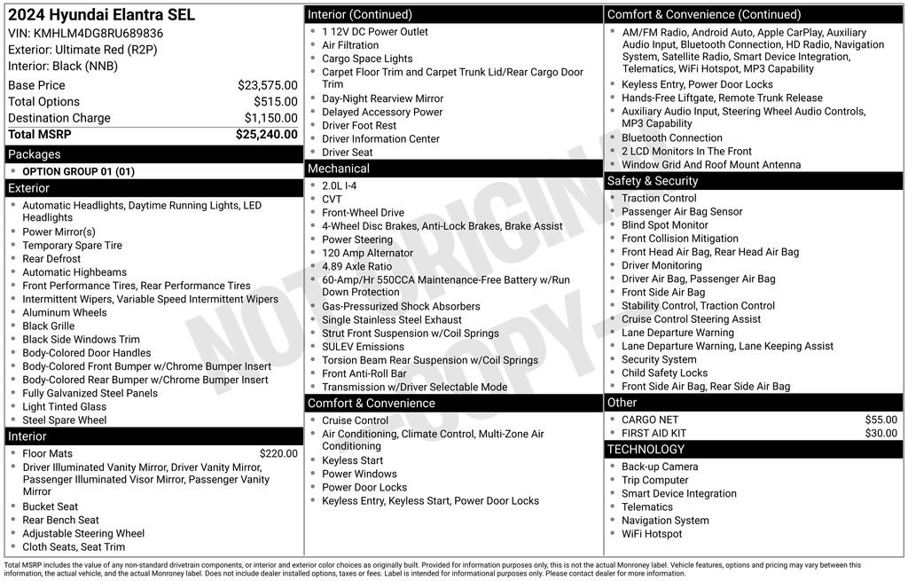 Used 2024 Red Hyundai SEL image 26