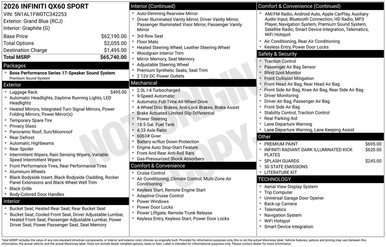 Certified Used 2026 Grand Blue INFINITI SPORT image 35