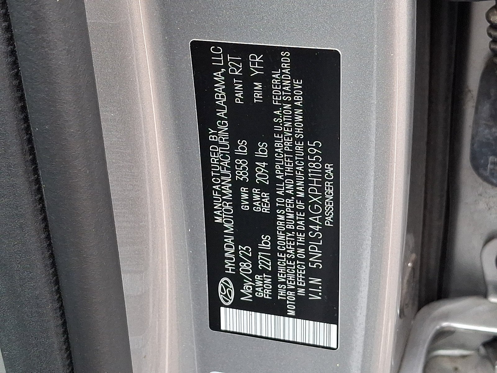 Used 2023 Shimmering Silver Pearl Hyundai SEL image 26