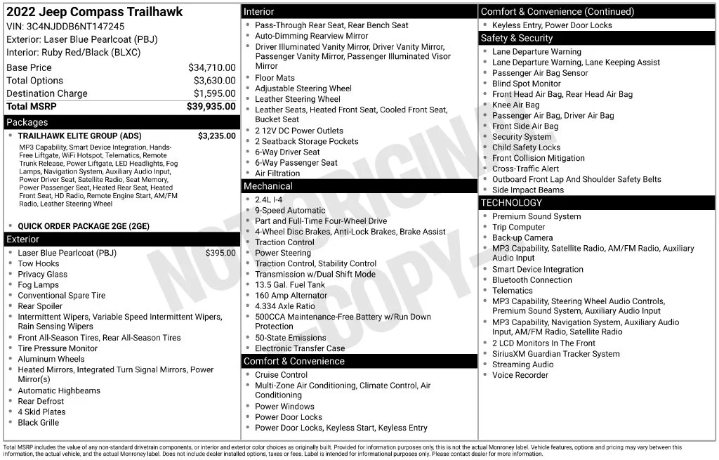 Used 2022 Blue Jeep Trailhawk image 27