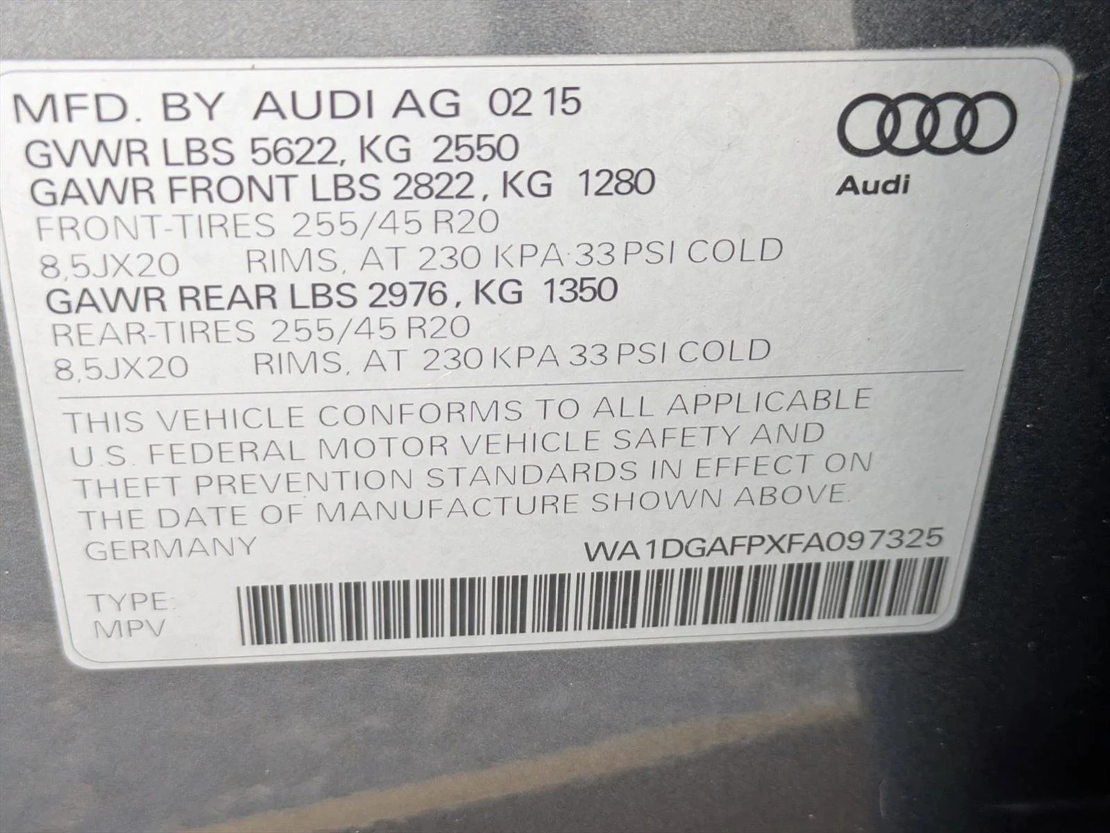 Used 2015 Daytona Gray Pearl Audi Premium Plus image 24