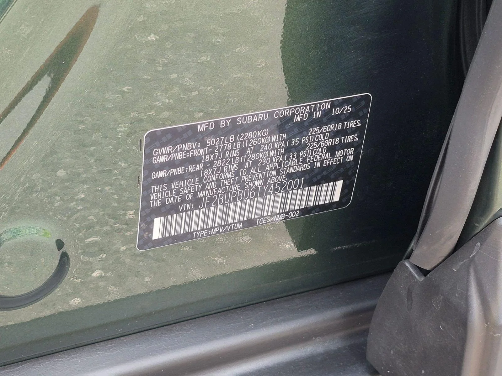 Used 2026 Deep Emerald Green Pearl Subaru Premium image 39