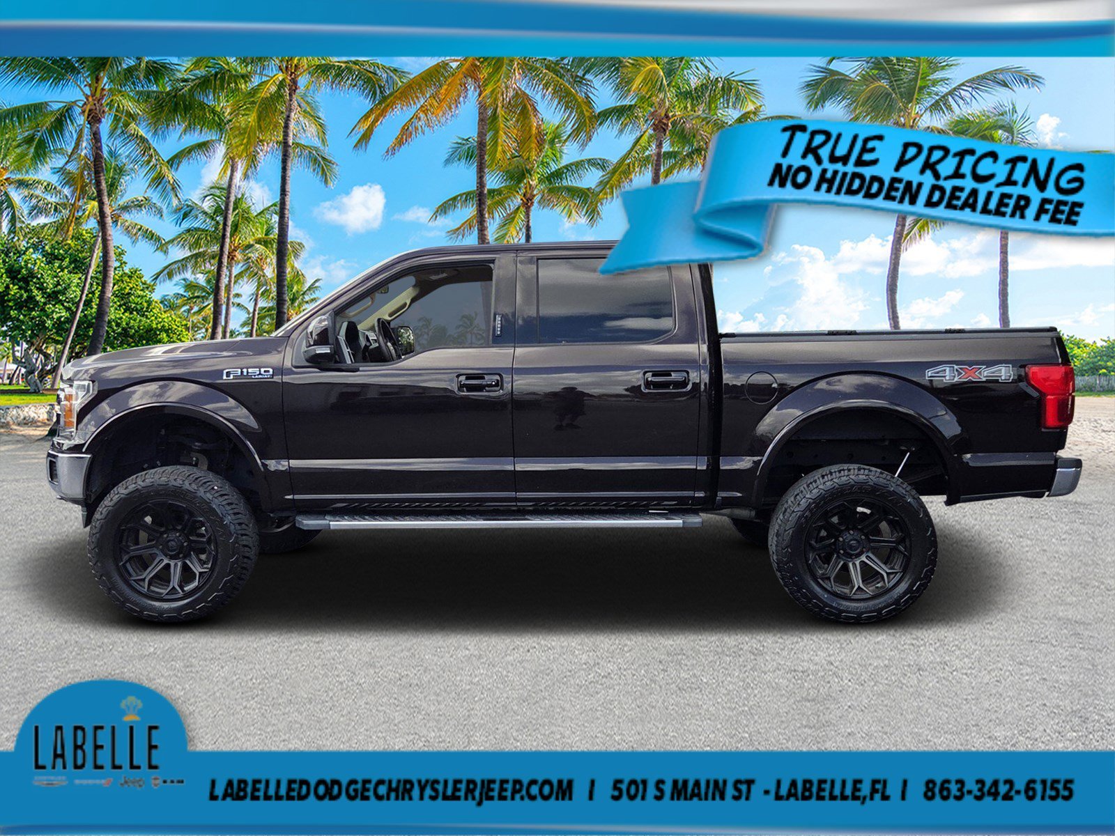 Certified Used 2020 Agate Black Metallic Ford V8 FFV Crew Cab Lariat image 2