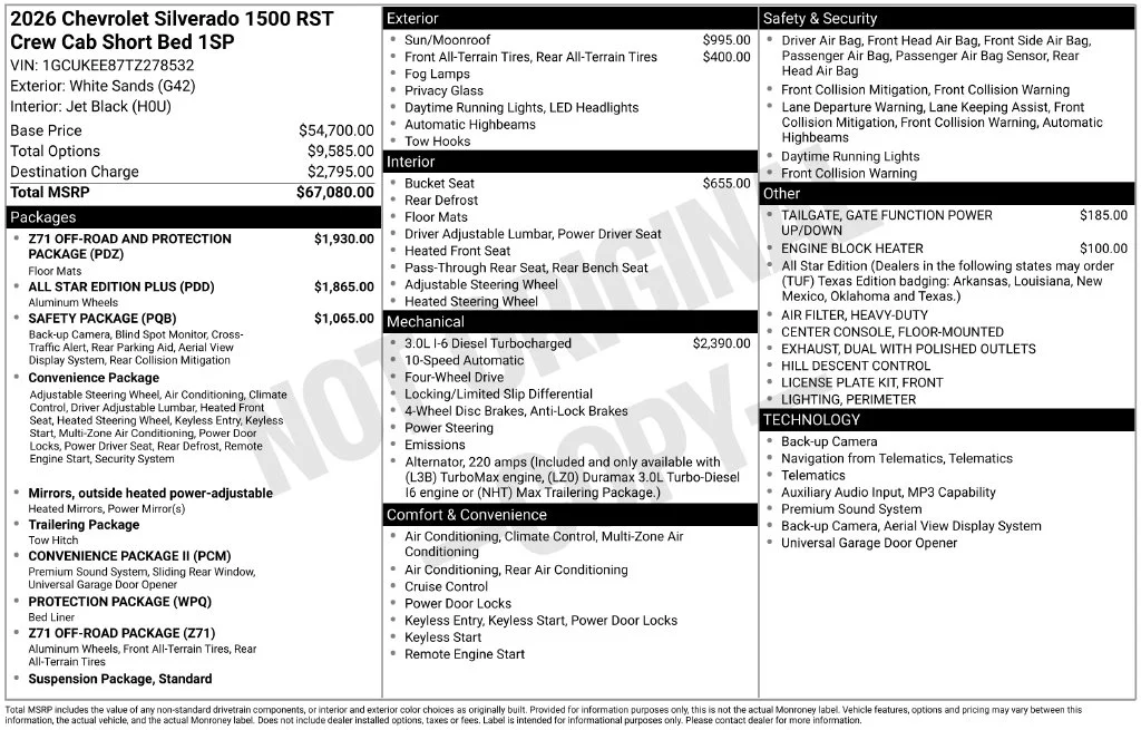 New 2026 White Chevrolet RST image 44