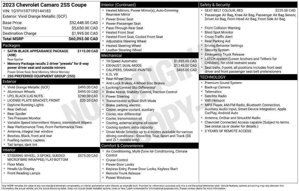 Used 2023 Orange Chevrolet SS image 23