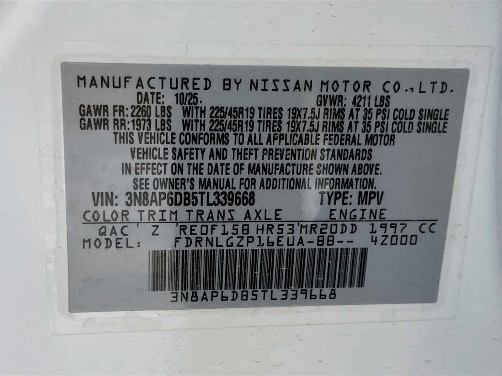 New 2026 Aspen White TriCoat Nissan SR image 6