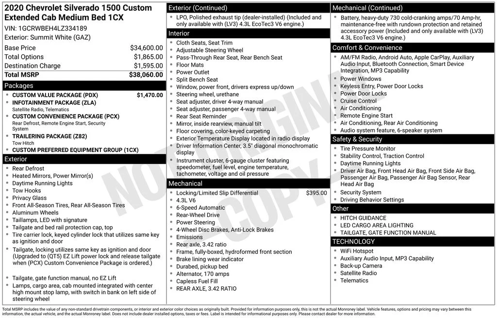 Used 2020 White Chevrolet Custom image 10