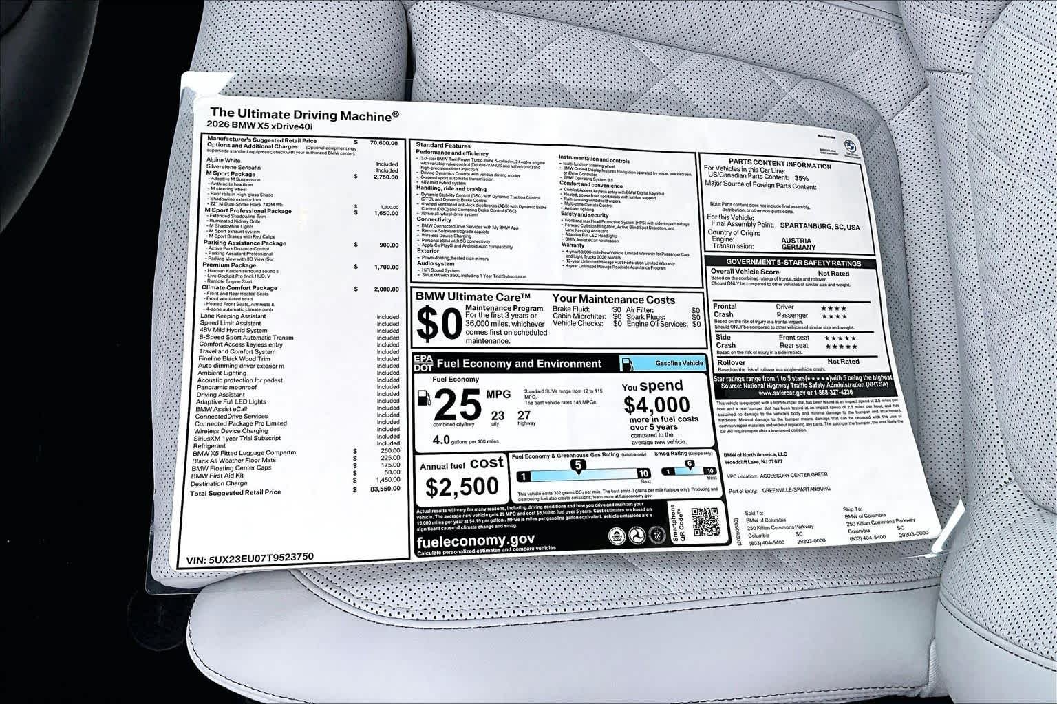 New 2026 Alpine White BMW xDrive40i image 19