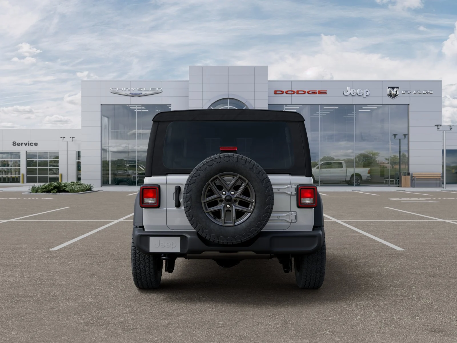 New 2025 Bright White Clear-Coat Exterior Paint Jeep Sport S image 34