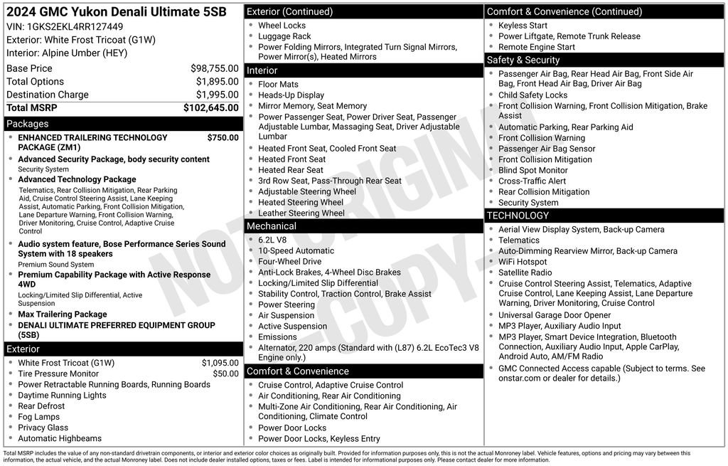 Used 2024 White GMC Denali Ultimate image 26