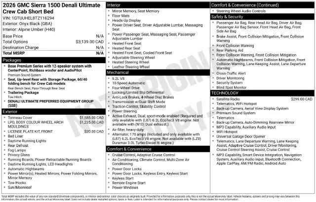 Used 2026 Onyx Black GMC Denali Ultimate image 1