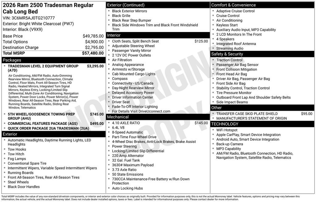 New 2026 Bright White Clearcoat RAM Tradesman image 29