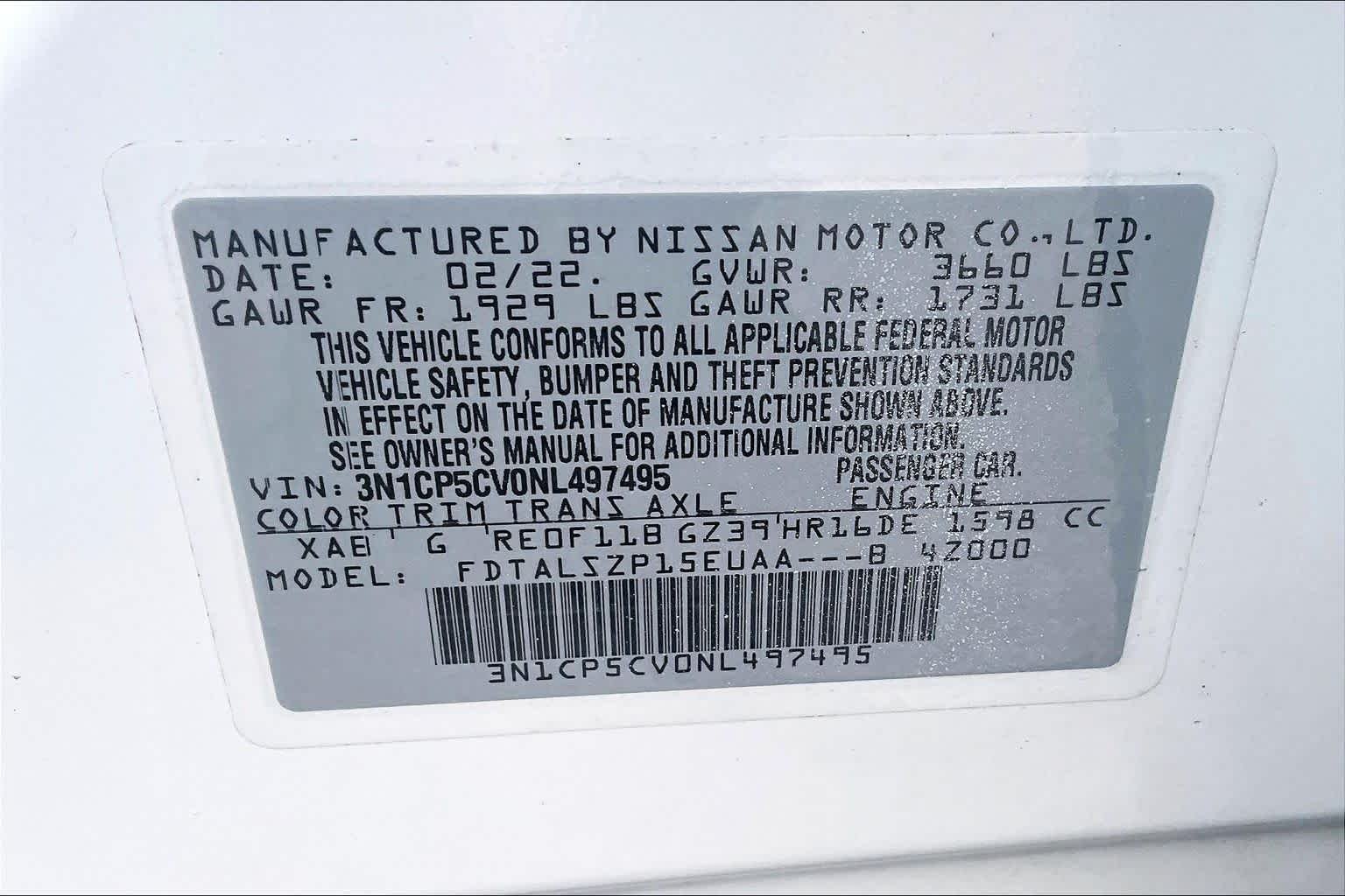 Certified Used 2022 Aspen White Tricoat/Super Black Nissan SV image 33