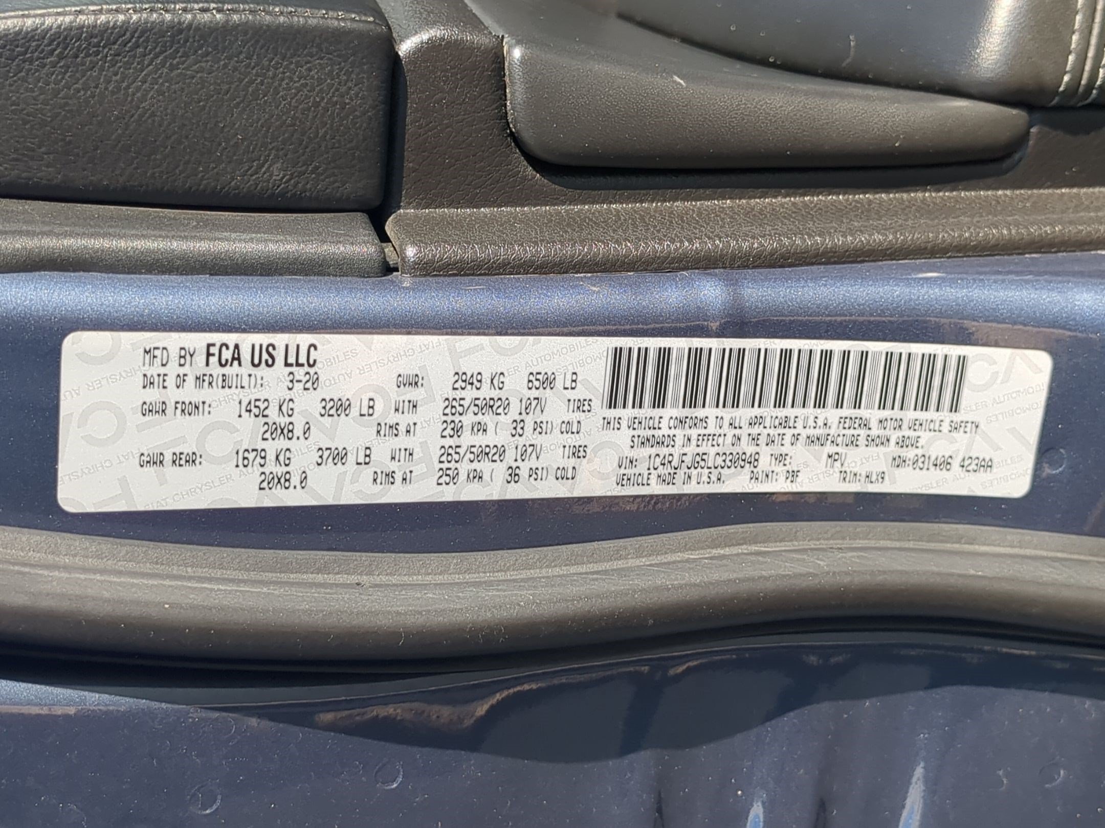 Used 2020 Slate Blue Pearlcoat Jeep Summit image 35