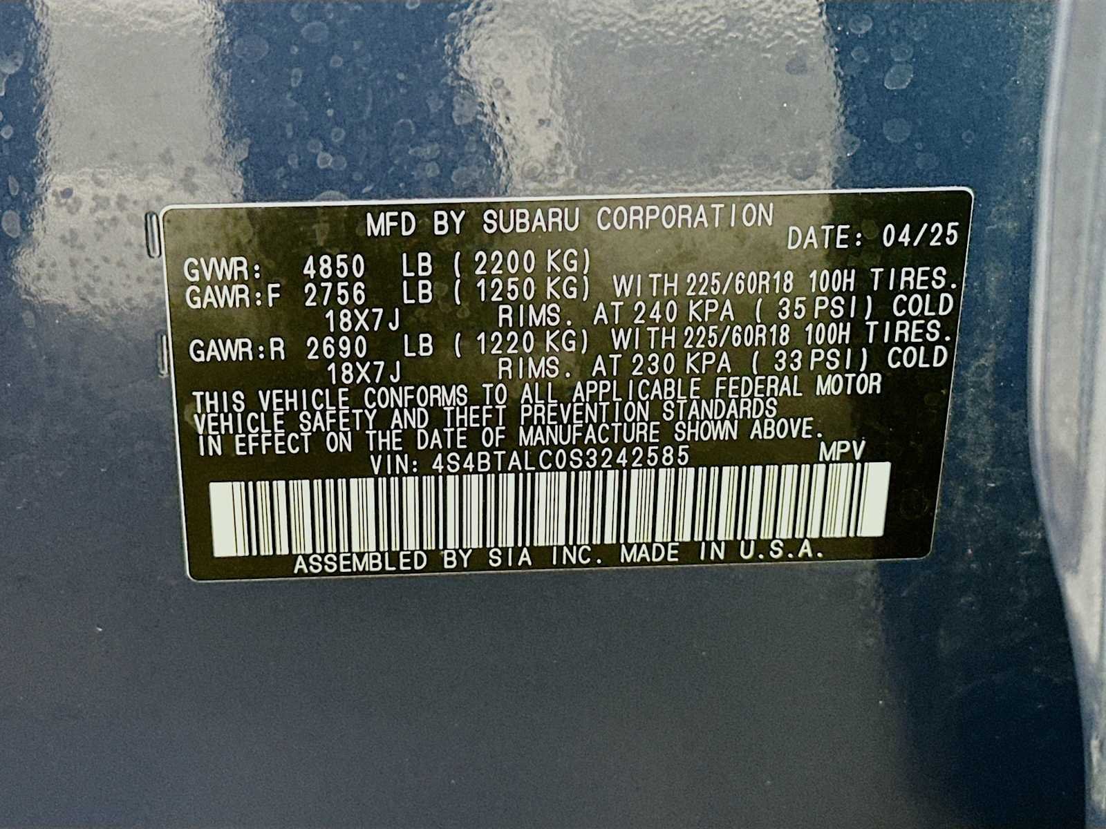 Certified Used 2025 Cosmic Blue Pearl Subaru Onyx Edition image 30