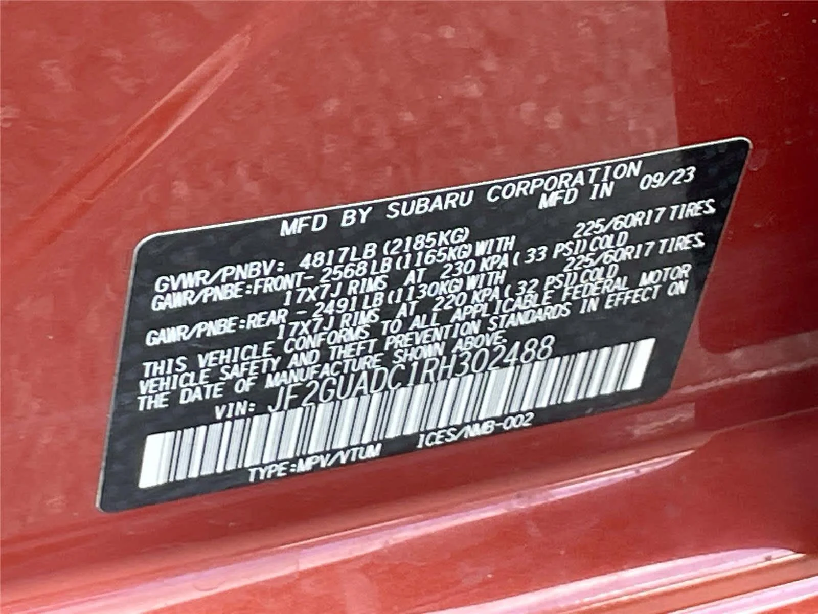 Certified Used 2024 Sun Blaze Pearl Subaru Premium image 33