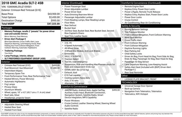 Used 2018 Red GMC SLT-2 image 7