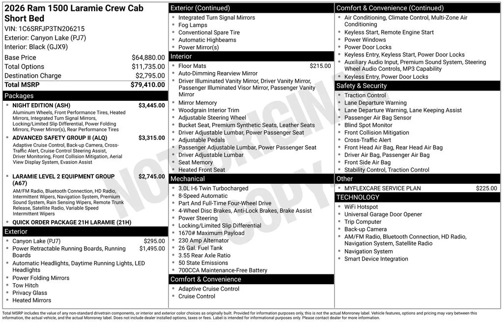 New 2026 Canyon Lake Exterior Paint RAM Laramie image 5