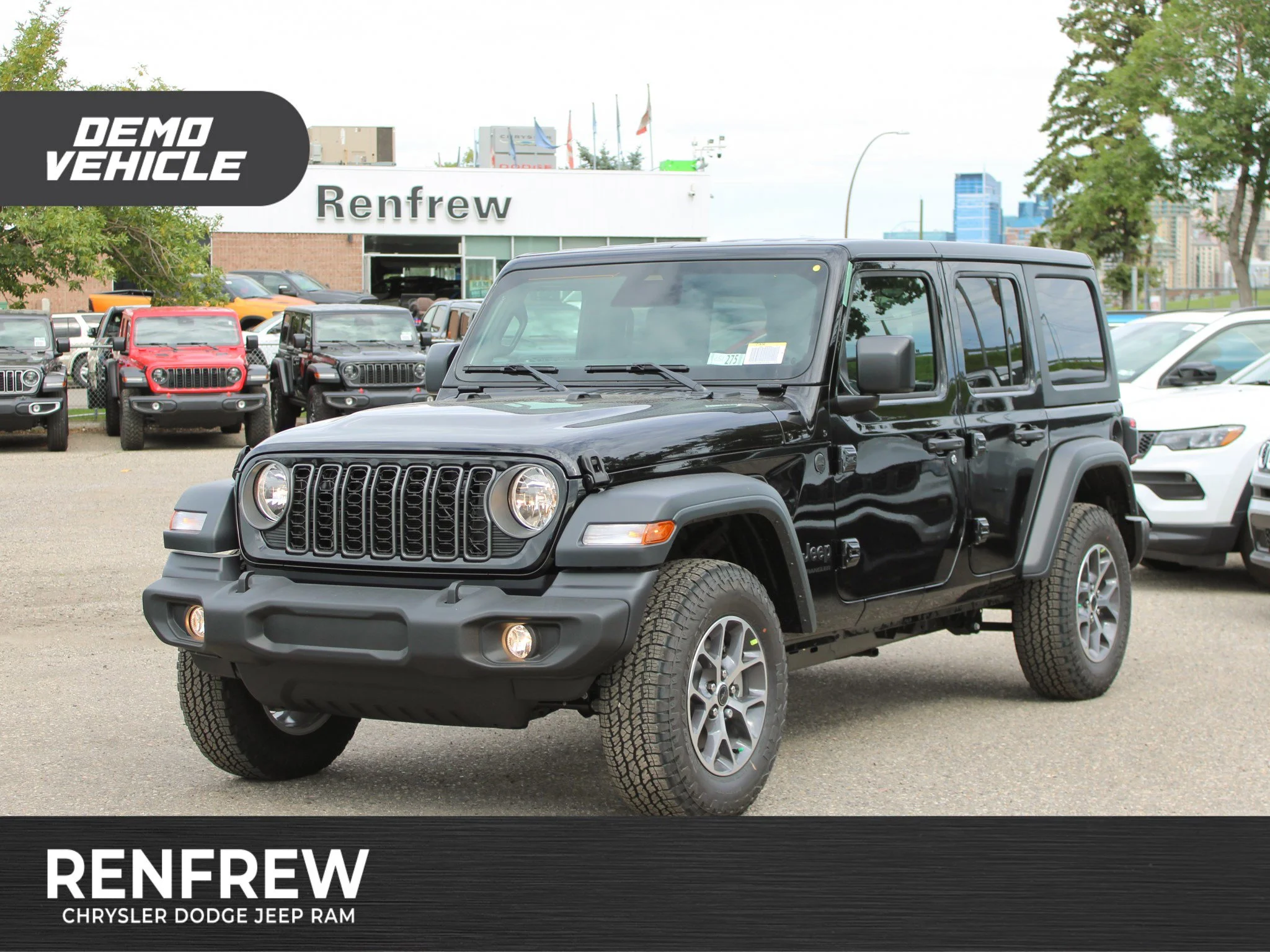 Used 2025 Black Jeep Sport S* 4 Door 4x4, Remote Start, Safety Group, Alpine Audio image 1