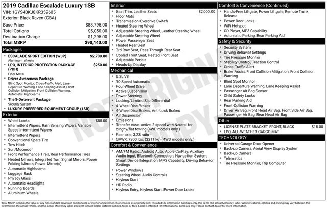 Used 2019 Black Cadillac Luxury image 19