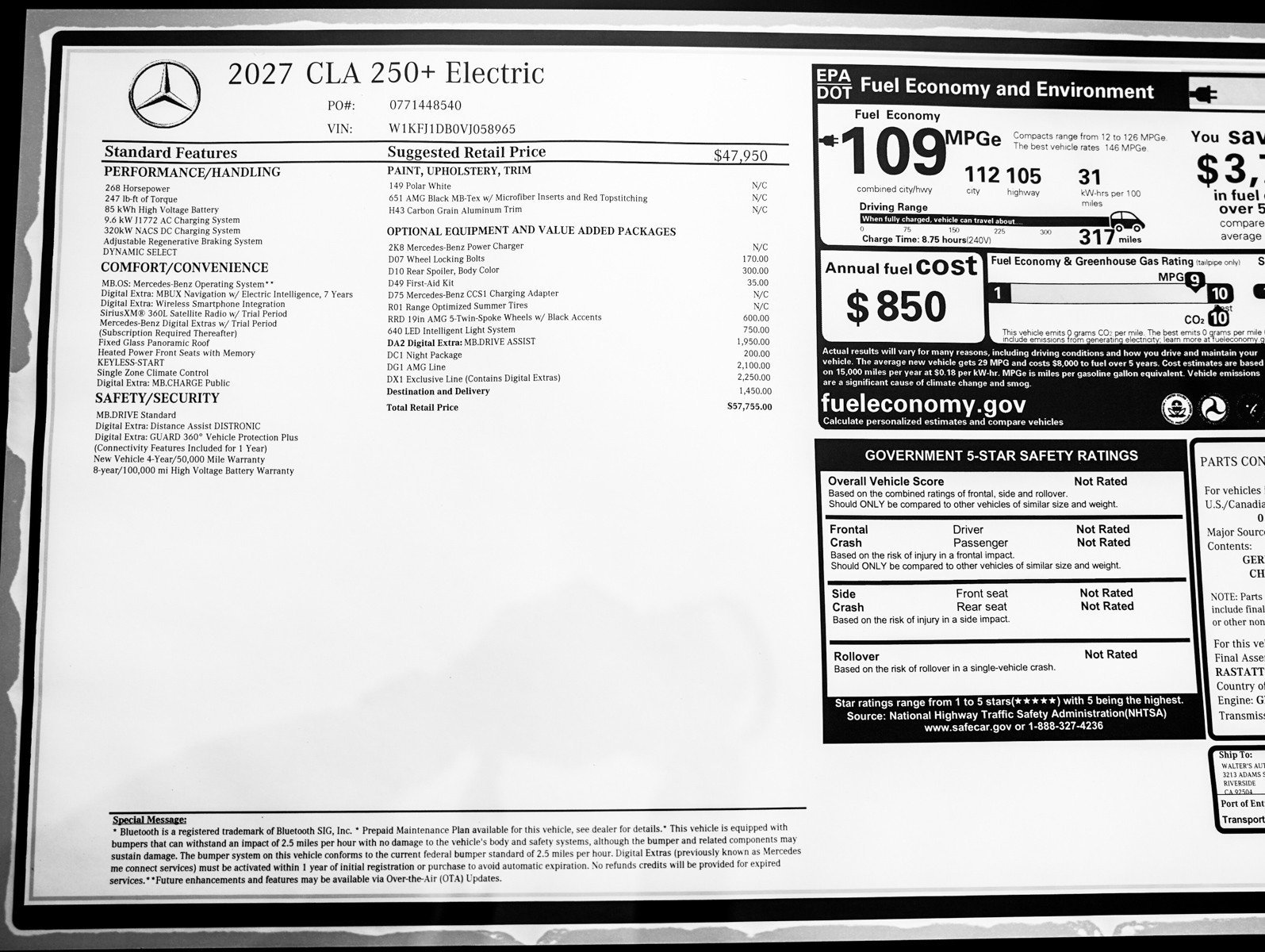 New 2027 Polar White Mercedes-Benz CLA 250+ image 24