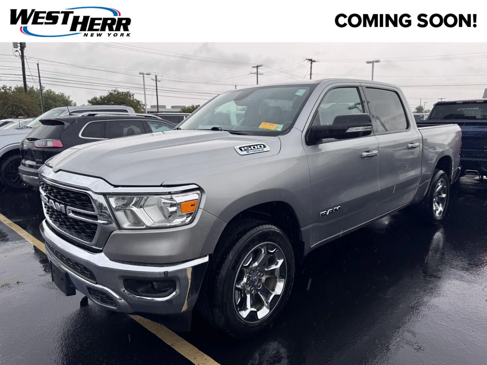 Used 2022 Billet Silver Metallic Clearcoat Ram Big Horn image 1