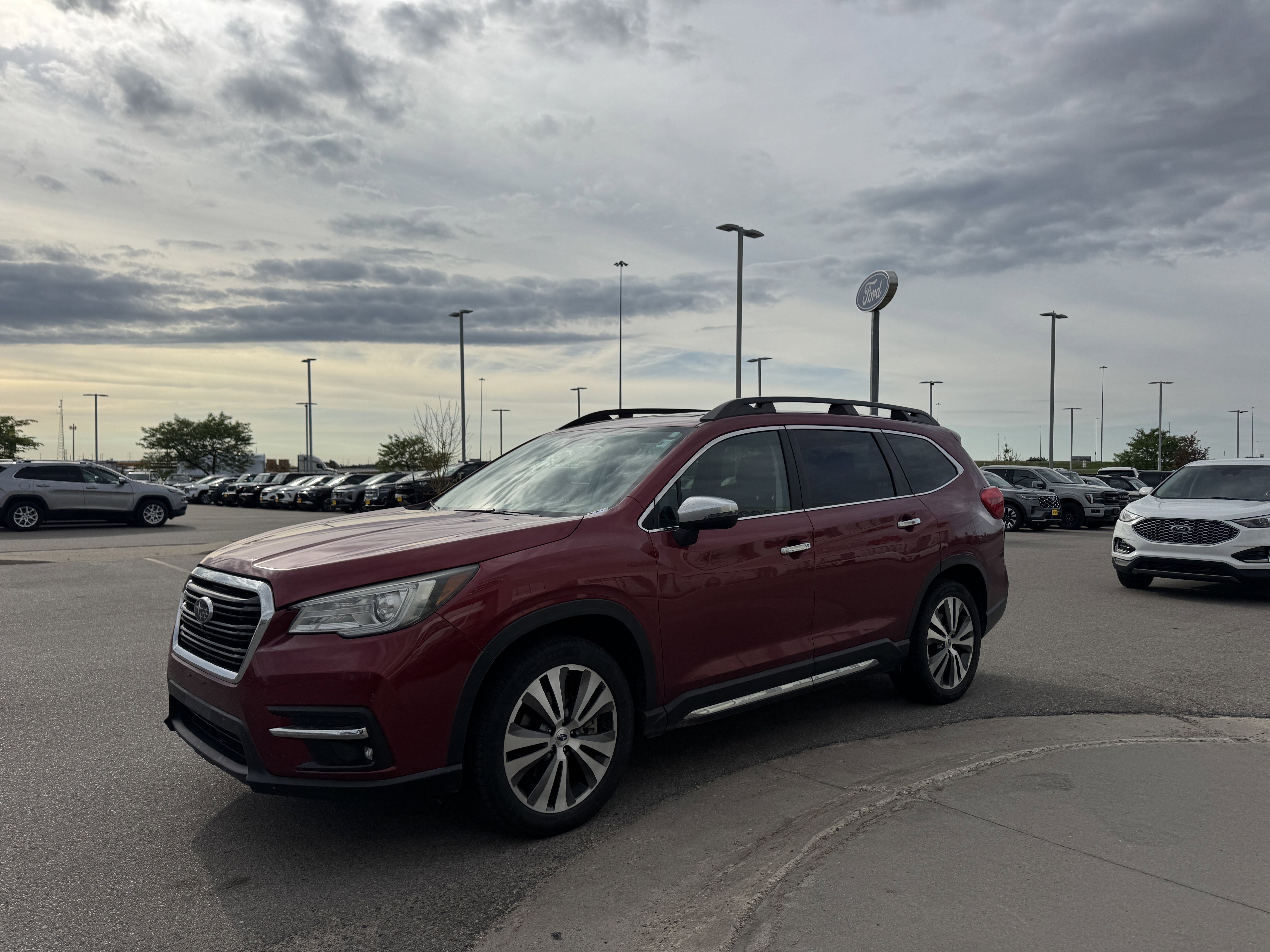 Used 2019 Crimson Red Pearl Subaru Touring image 2