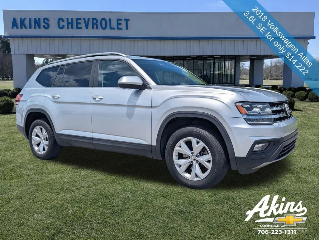 Used 2018 Volkswagen Atlas SE w/Tech with VIN 1V2DR2CA0JC546707 for sale in Commerce, GA
