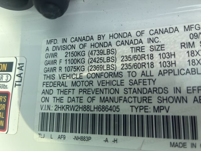 Used 2020 White Honda AWD EX-L image 13