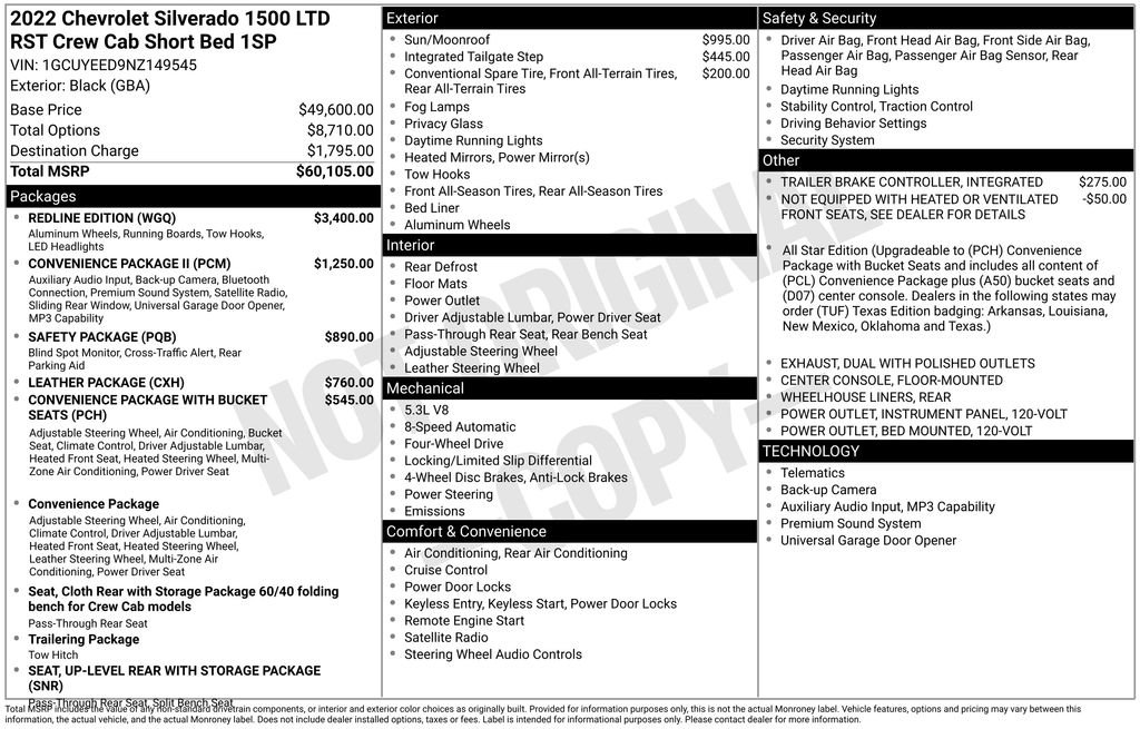 Used 2022 Black Chevrolet RST image 3