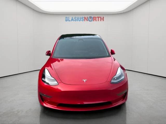 Used 2022 Red Tesla Performance image 2