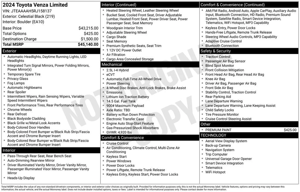 Used 2024 Toyota Venza Limited with VIN JTEAAAAH5RJ158137 for sale in Elk River, Minnesota