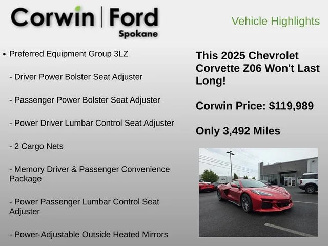Used 2025 Red Mist Metallic Tintcoat Chevrolet Z06 image 6