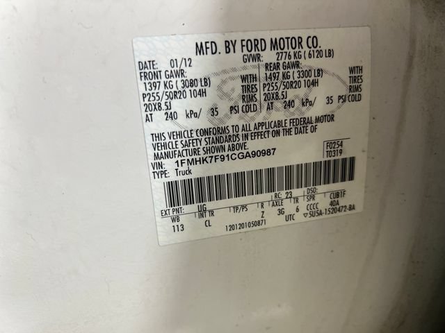 Used 2012 White Ford Limited image 27