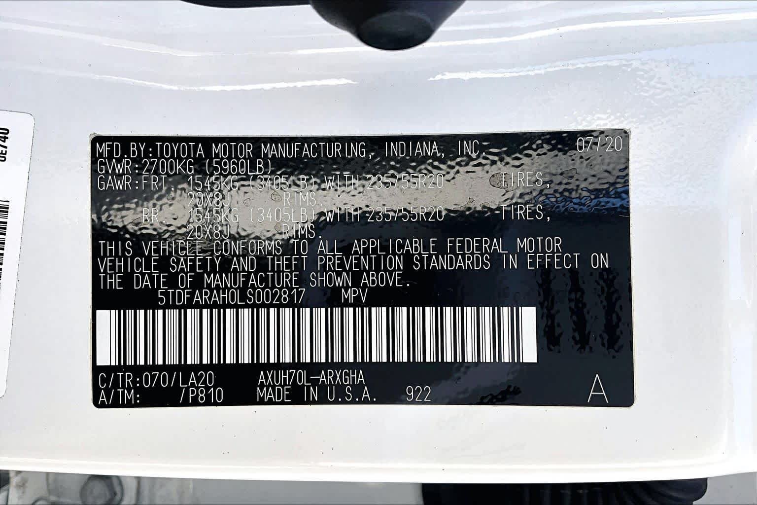 Used 2020 Blizzard Pearl Toyota Hybrid Platinum image 36