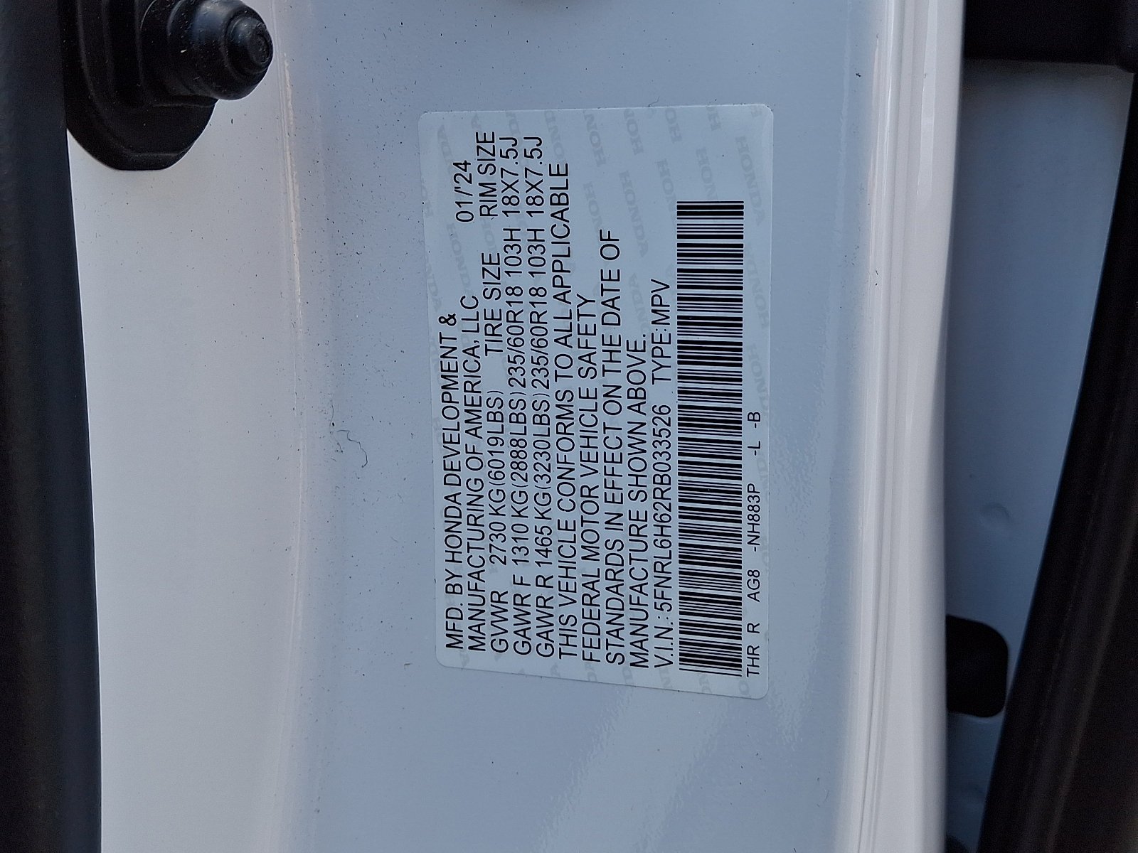 Certified Used 2024 Platinum White Pearl Honda EX-L image 20