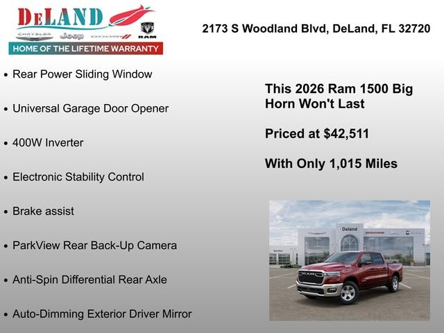 New 2026 Delmonico Red Pearl-Coat Exterior Paint RAM Big Horn/Lone Star image 30