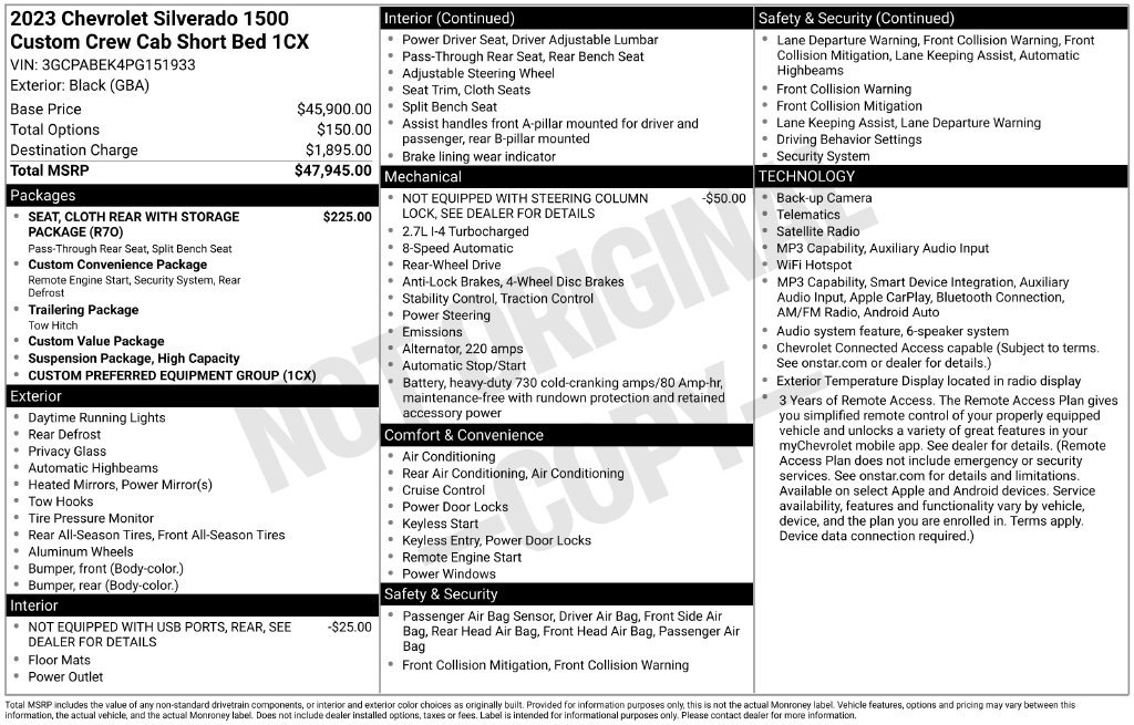 Used 2023 Black Chevrolet Custom image 12